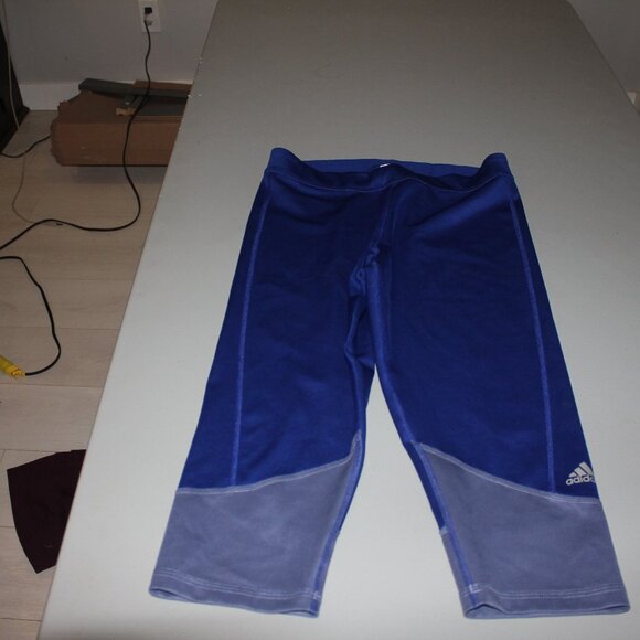 Blue Adidas Running Capris Size Small - Picture 1 of 5